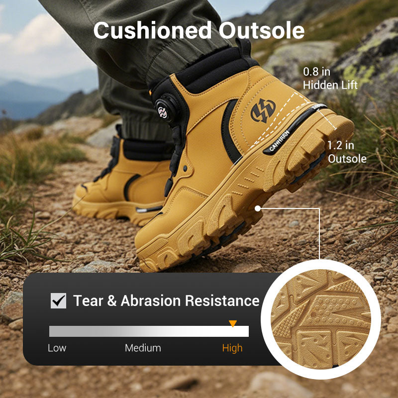 ⏰Men's outdoor swivel buckle work shoes(Waterproof, Anti-slip,Comfortable and Breathable)