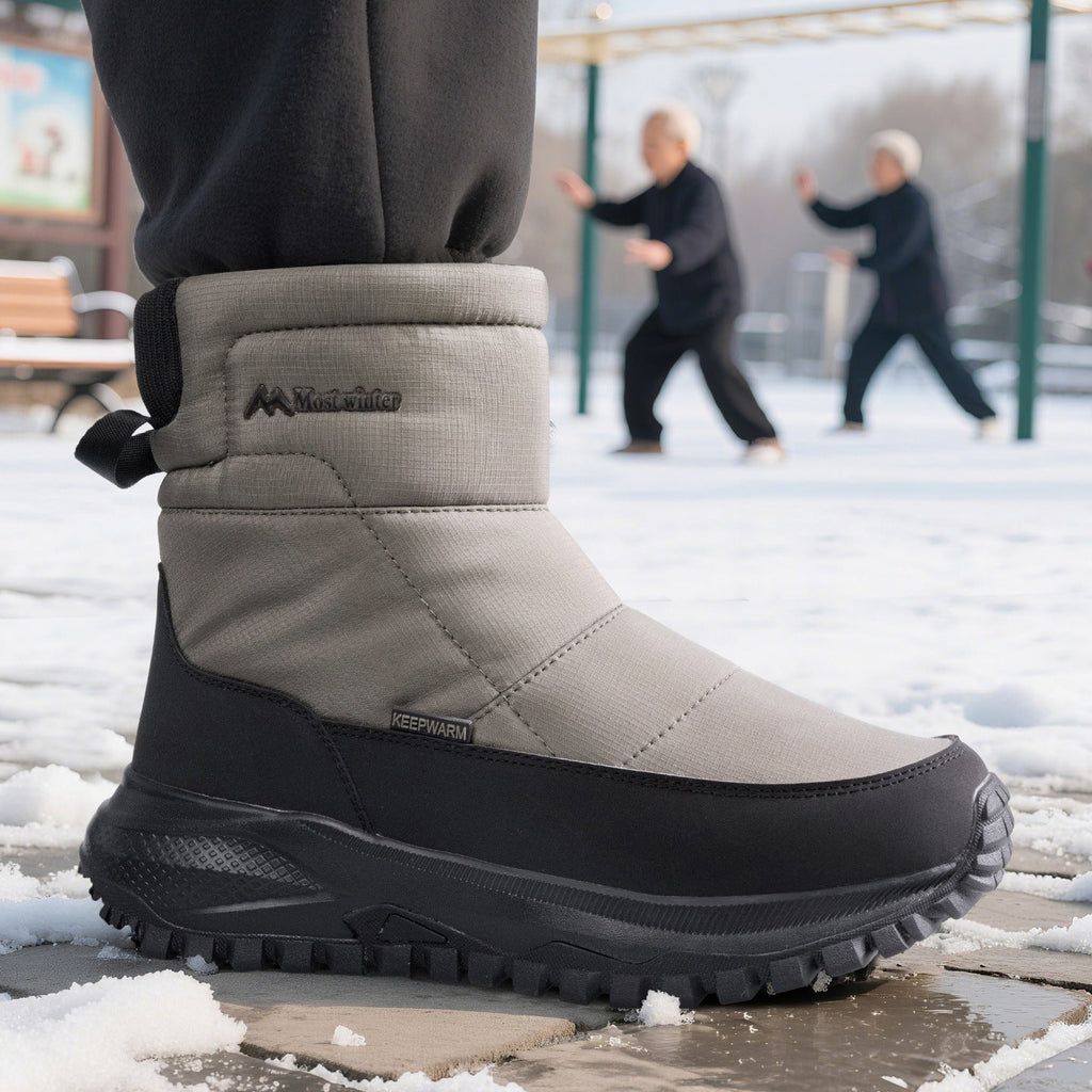 Men’s Winter Snow Boots – Warm Lined, Insulated Sole, Windproof, Slip-Resistant, Waterproof