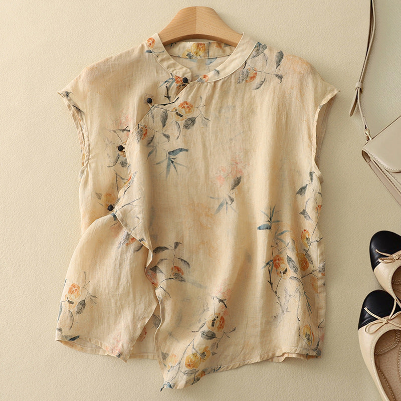 AMANDA LINEN TOP