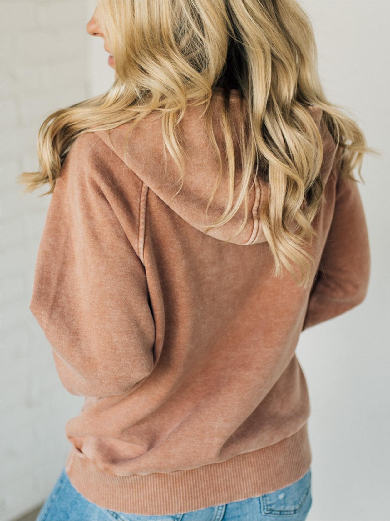 Women's 3/4 Zip Acid Washed Hoodie (Buy 2 Free Shipping)