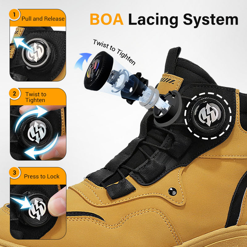 ⏰Men's outdoor swivel buckle work shoes(Waterproof, Anti-slip,Comfortable and Breathable)