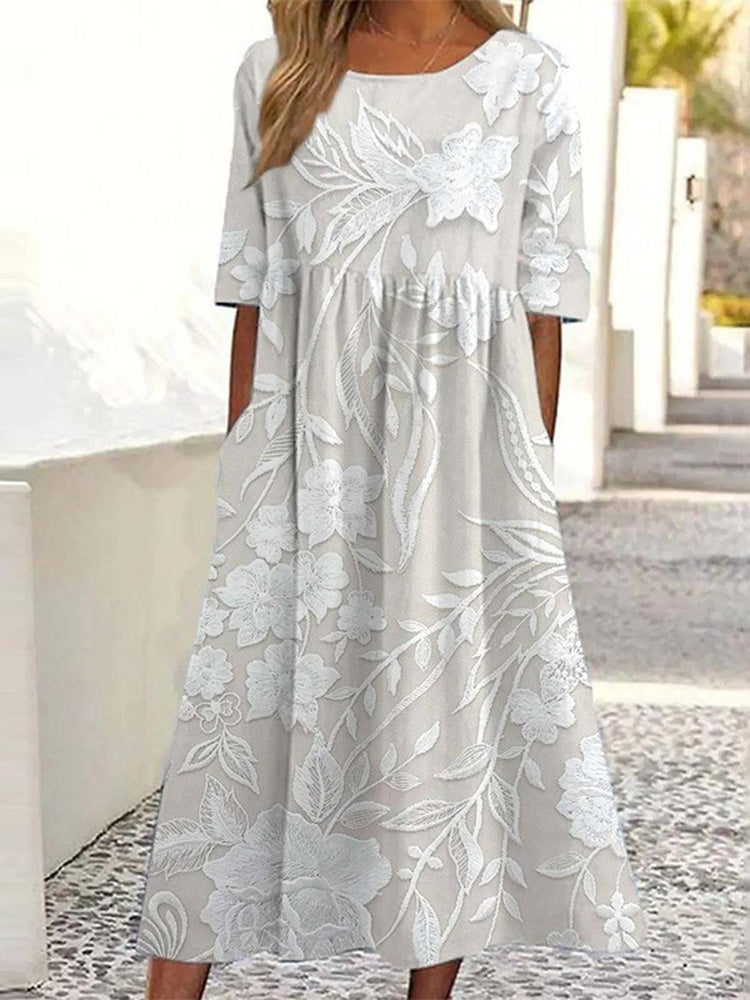 Women's Retro Floral Print Dress